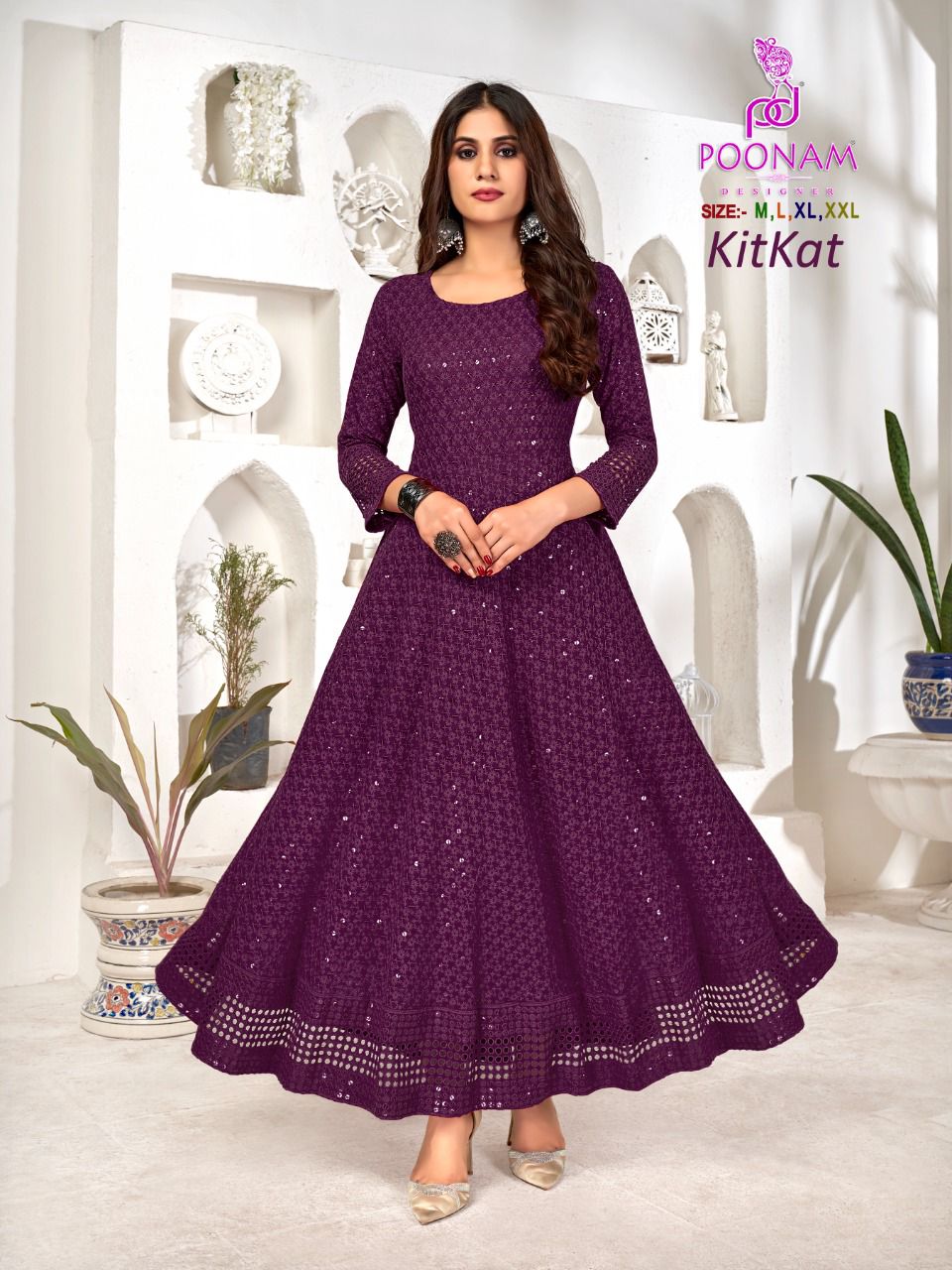 Poonam Kitkat New Exclusive Wear Rayon Anarkali Kurti Collection